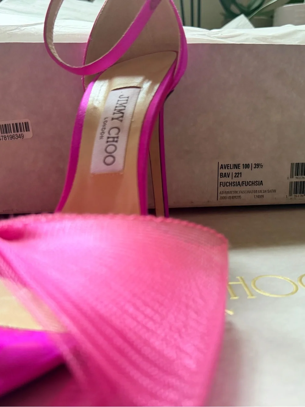 Jimmy Choo Hot Pink Tulle Bow Stiletto Sandals